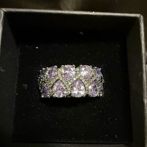 Bomb Party “Glowing Dreams” Lavender Topaz CZ on Hematite Size 9 New